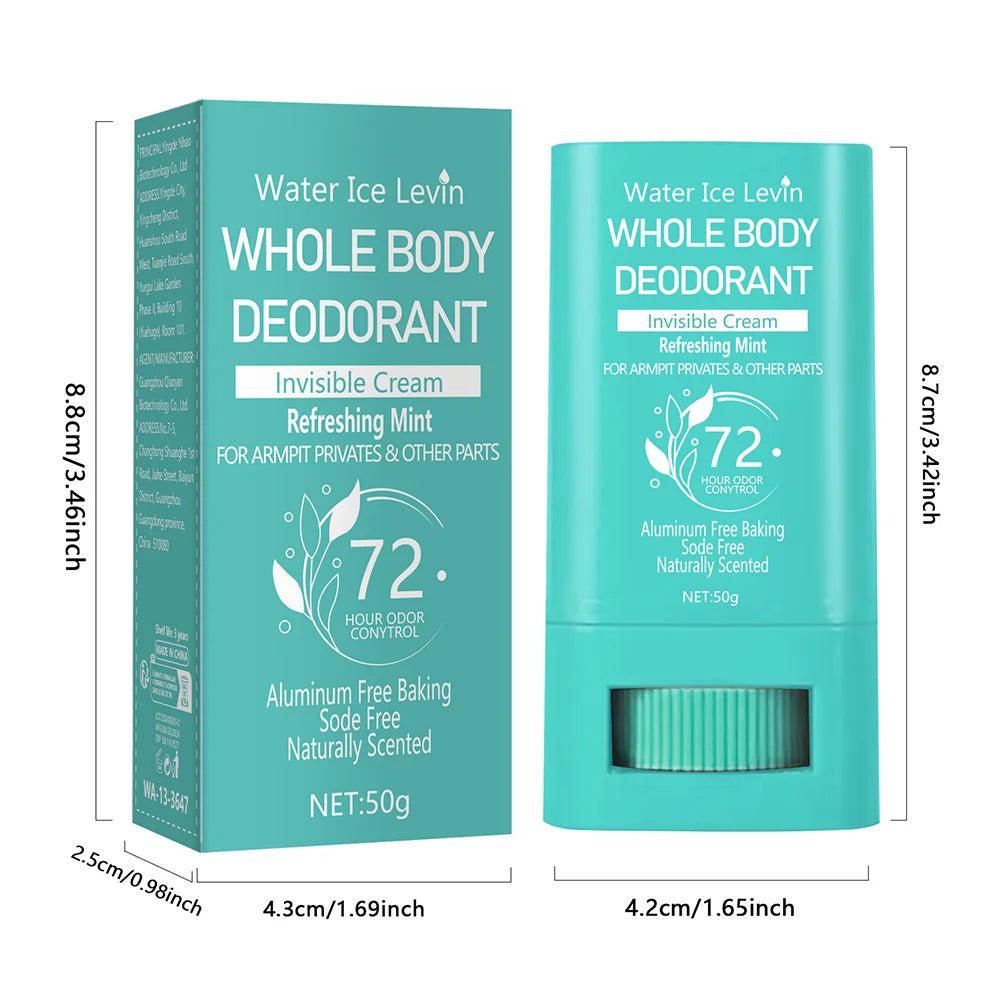 Whole Body DeodorantInvisible Cream Stick Deodorizing Fast Drying Retain Scent Refreshing Body Wrist Odor Anti Sweat Creams for Qme
