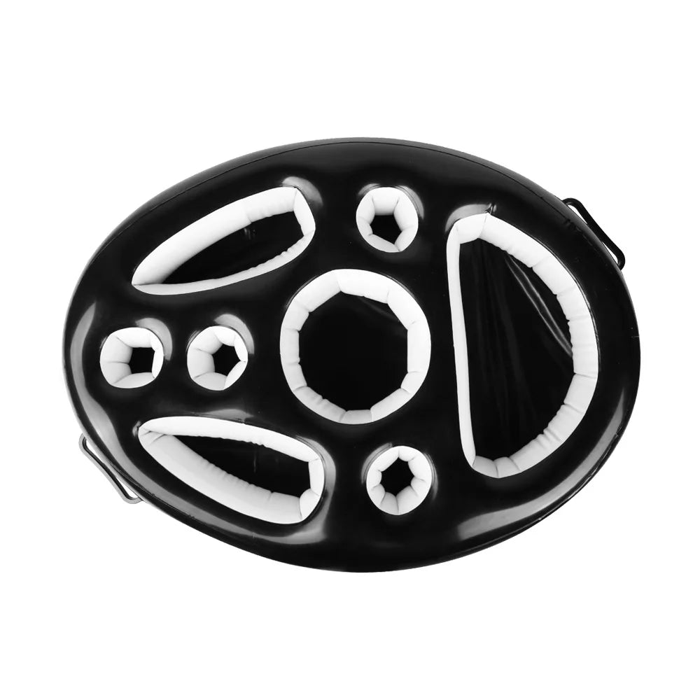 Waterproof Inflatable Pool Drink Tray Floating PVC Cooler Rack Holds Qme black