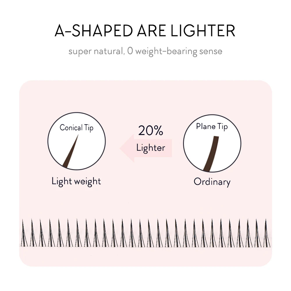 NATUHANA M Shaped Lashes Individual Premade Volume Fans Natural Qme