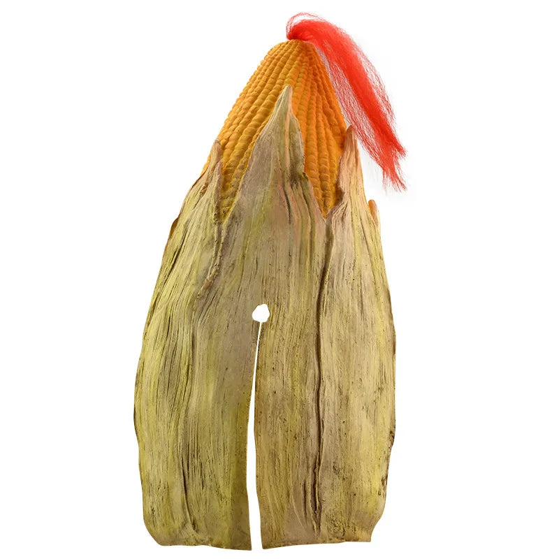 Evil Corn Mask Cosplay Horror Maize Latex Helmet Full Face Novely Headwear Halloween Masquerade Party Costume Prop Qme