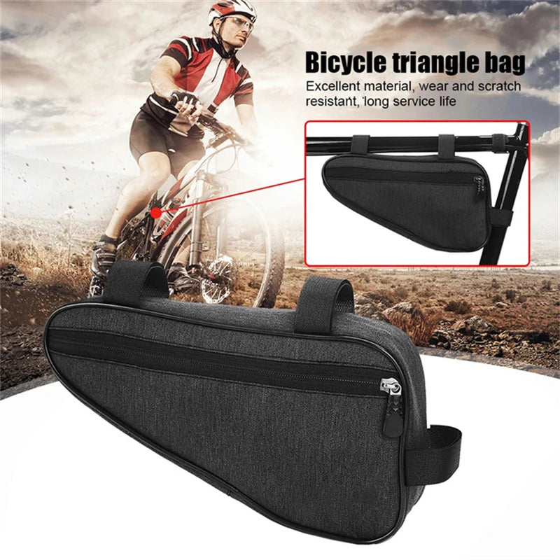 Waterproof Bicycle Bag Triangle Bike Bag Front Tube Frame Bag Mountain Bike Triangle Pouch Frame Holder Bicycle Accessories Qme