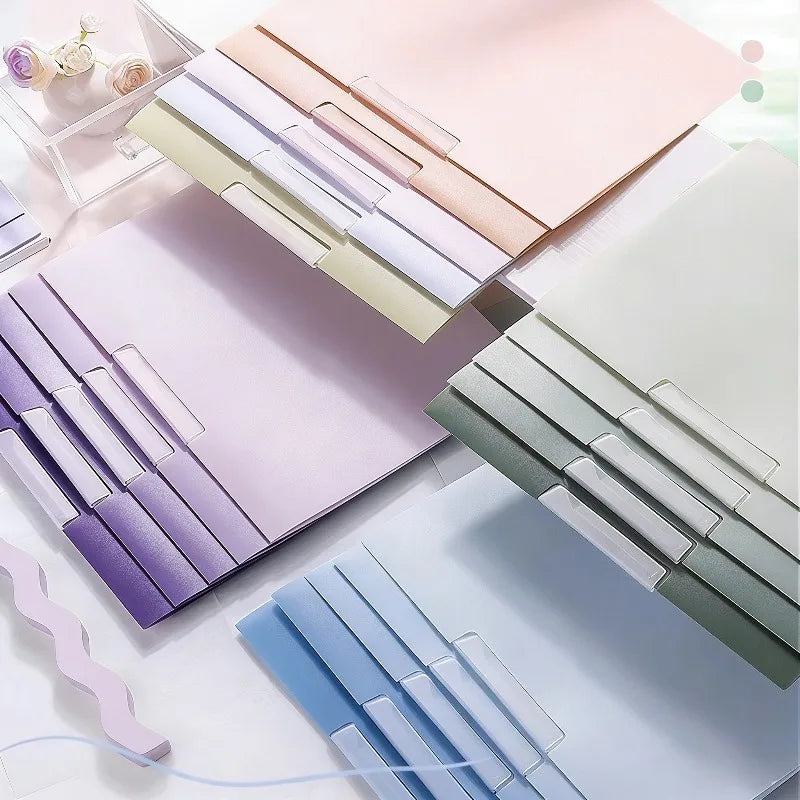 Gradient Folder Rotating Side Opening Buckle Test Paper Document Qme