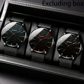 Professional 3-Piece Minimalist Alloy Mesh Quartz Watch Set for Men (No Box) Qme Multicolor