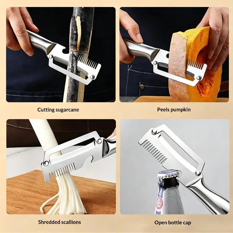 Multifunctional 3-in-1 Stainless Steel Peeler Vegetable Fruit Slicer Qme
