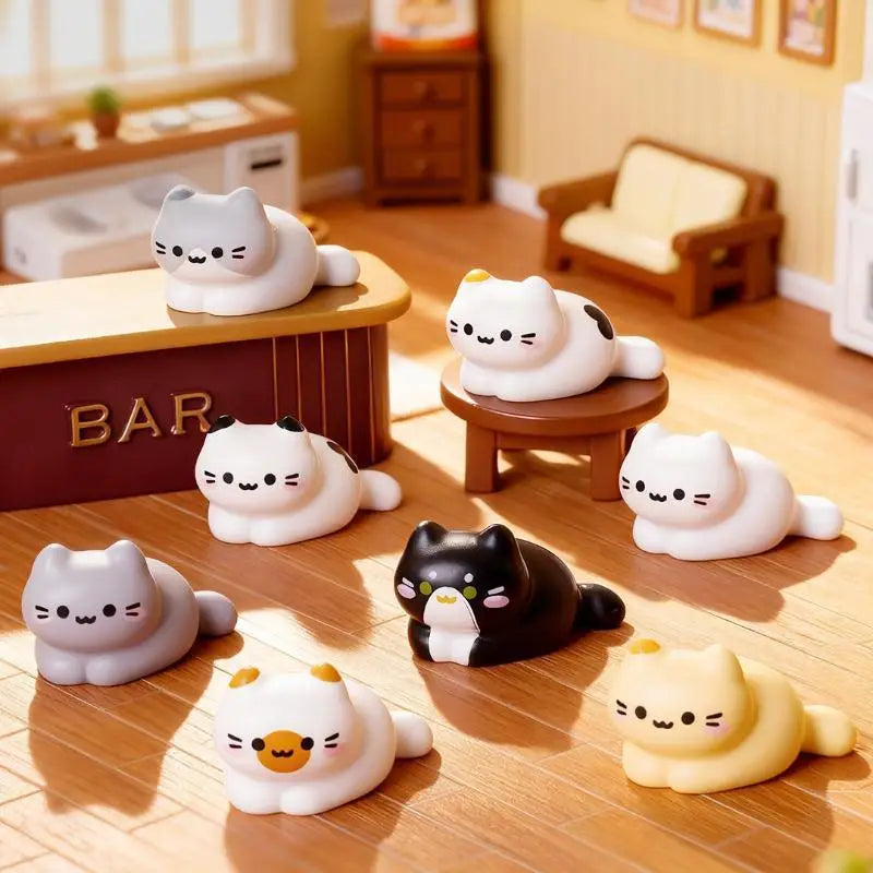 Cute Cat Figurine Miniature DIY Decor Lovely Kitten Ornament Home Qme
