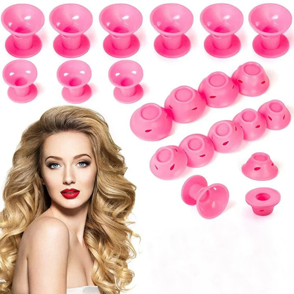 Heatless Hair Curlers No Heat Rollers Soft Silicone Curls Sleeping Qme