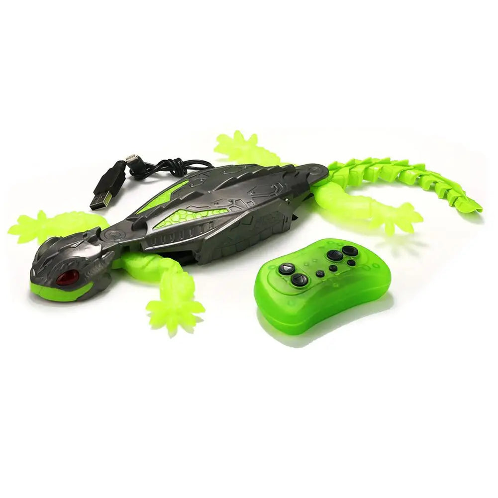 Realistic Biomimetic RC Wall Climbing Lizard Robot Toy, Remote Control Gecko that Climbs Glass & Smooth Walls Home Family Toy Qme C