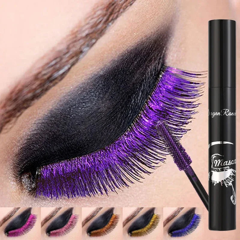 Colorful Mascara Blue Gold Pink Glitter Shimmer Mascara Waterproof Lasting Thick Curling Lengthen Eyelash Extension Mascara Qme