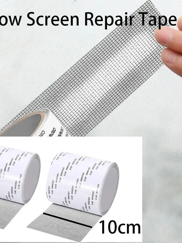 2Rolls 10cmx2M Window Screen Fiberglass Screen Tape Mesh Repair Adhesive Screen Patch Repair Kit for Window or Doors Screen Qme 2 Rolls 2m 100mm