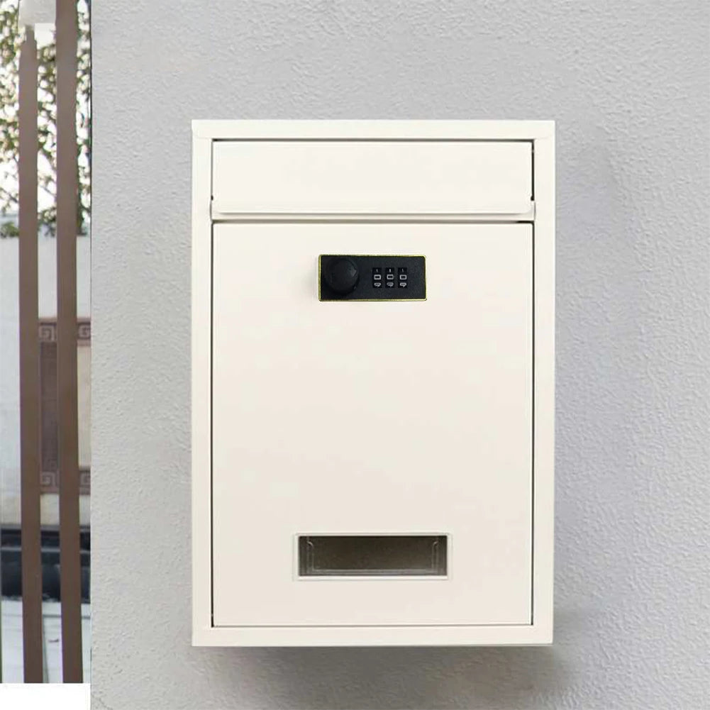 Modern Wall Mailbox Rainproof Hanging Secured Postbox Stainless Steel Mailbox for After Hours Deposits Qme