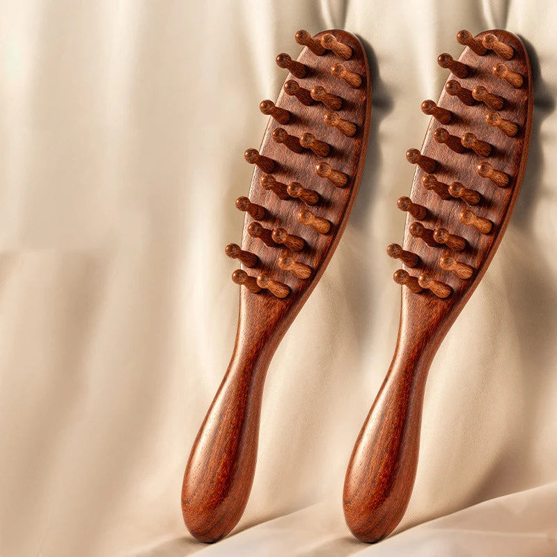 Head Scalp Meridian Comb Natural Sandalwood Long Handle Body Qme