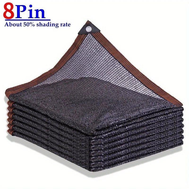 8 Pin Black HDPE Anti-UV Sun Shade Net, Gazebo Shelter Outdoor Pergola Canopy Sun Cover, Agriculture Greenhouse Sunshade Net Qme 8 Pin Net 2mx3m