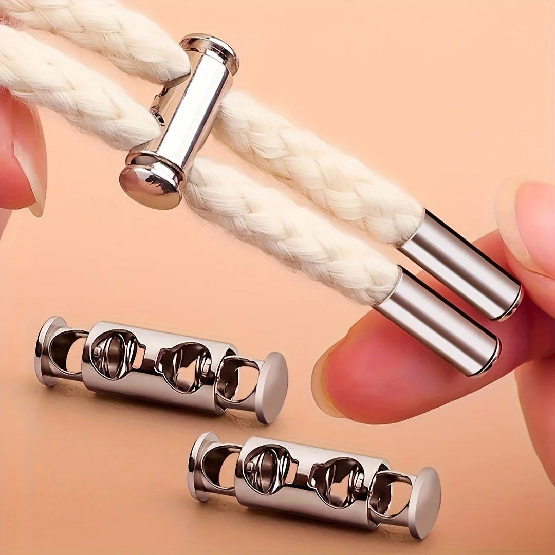 10Pcs/2set Spring Buckle No Lace Rope Lock - No Installation, for shoelaces, hoodies, jackets, pants and cable finishing Qme