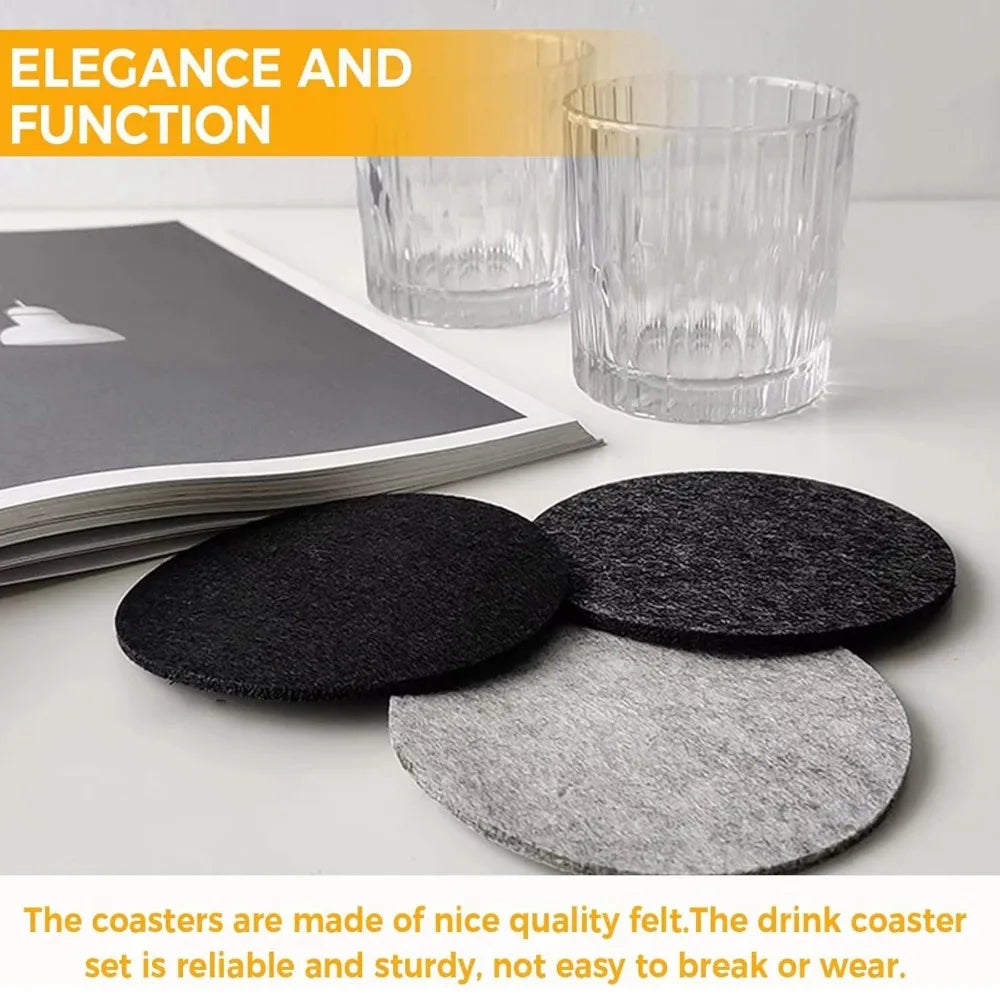 10PCS Felt Coaster Set 10cm Round Anti scalding Heat Resistant Drink Mug Plate Placemats Table Protector Pad Kitchen Accessories Qme