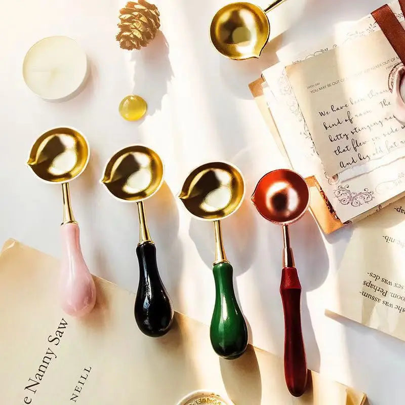 Retro Solid Wood Sealing Wax Burner Sealing Wax Melting Pot Wax Seal Holder Spoon Wax Heater Furnace Stove DIY Craft Supplies Qme