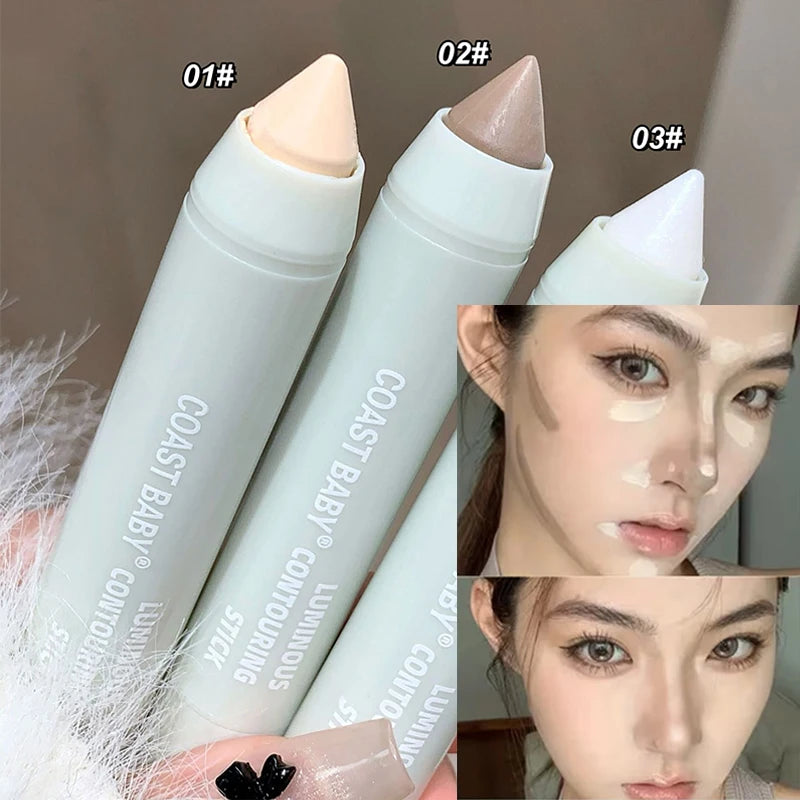 3D Contour Stick Highlighter Makeup Waterproof Long Lasting Stereo Qme