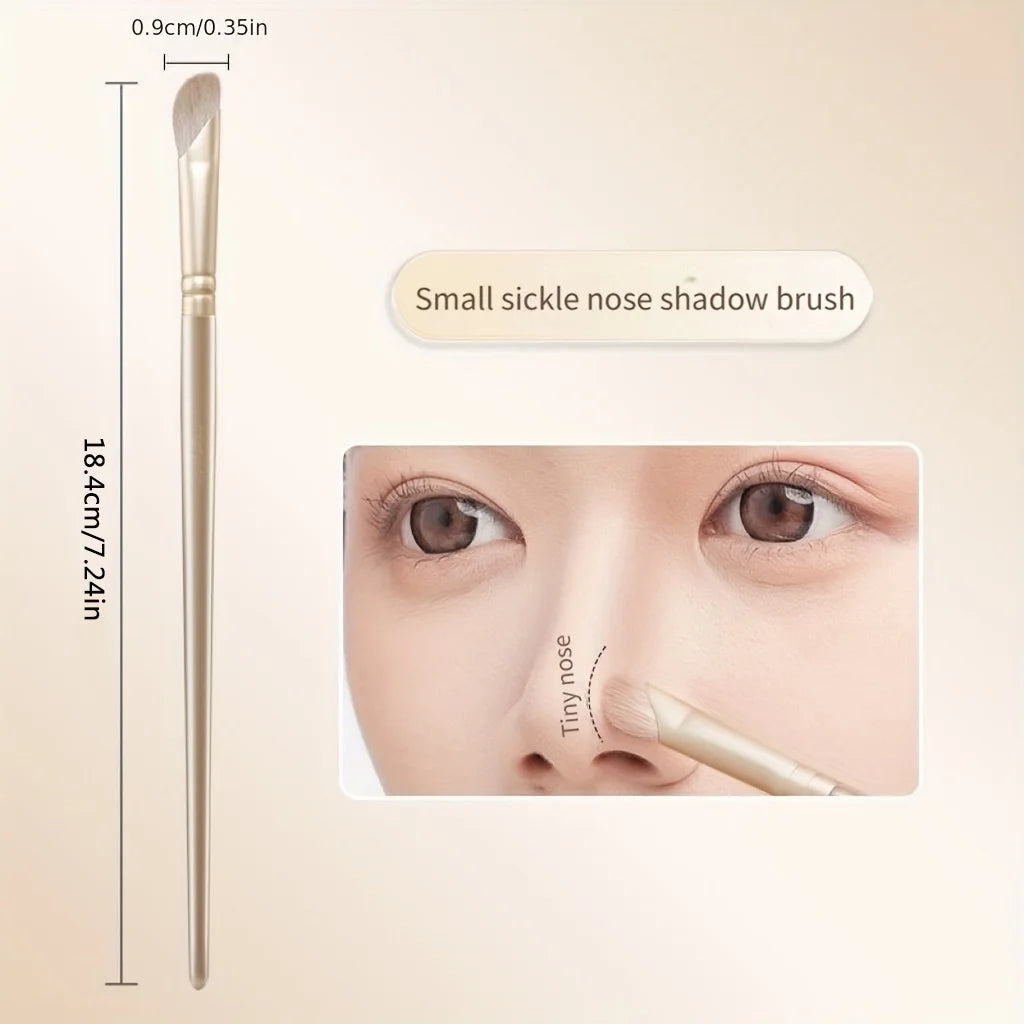 Sickle Shape Nose Shadow Brush Set,Soft Synthetic Bristles Angled Contour Brush For Nose Highlight & Shading,for Beginners Qme