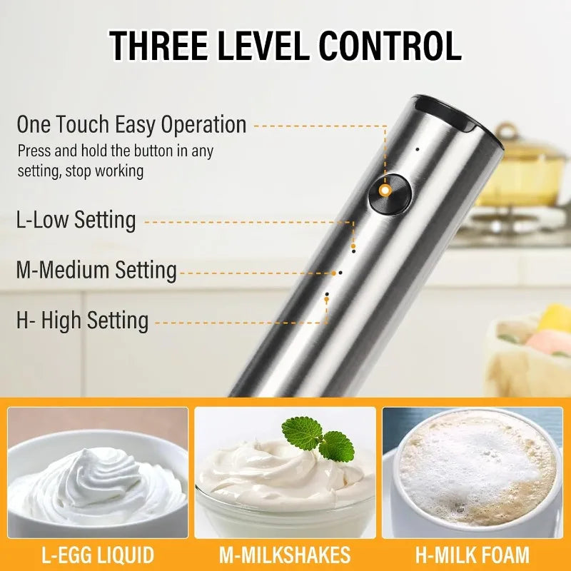 Rechargeable Electric Whisk USB Charging Mini Milk Foam Coffee Whisk Portable Whisk Blender Kitchen Cooking Blender Qme