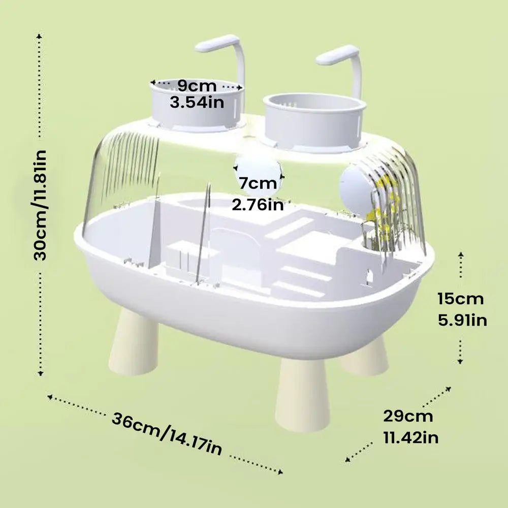 Aquatic Turtle Tank Clear USB Powered Basking House Turtle Tank Pet Reptile Habitat For Indoor Home Living Room Apartment Office Qme White China Mainland