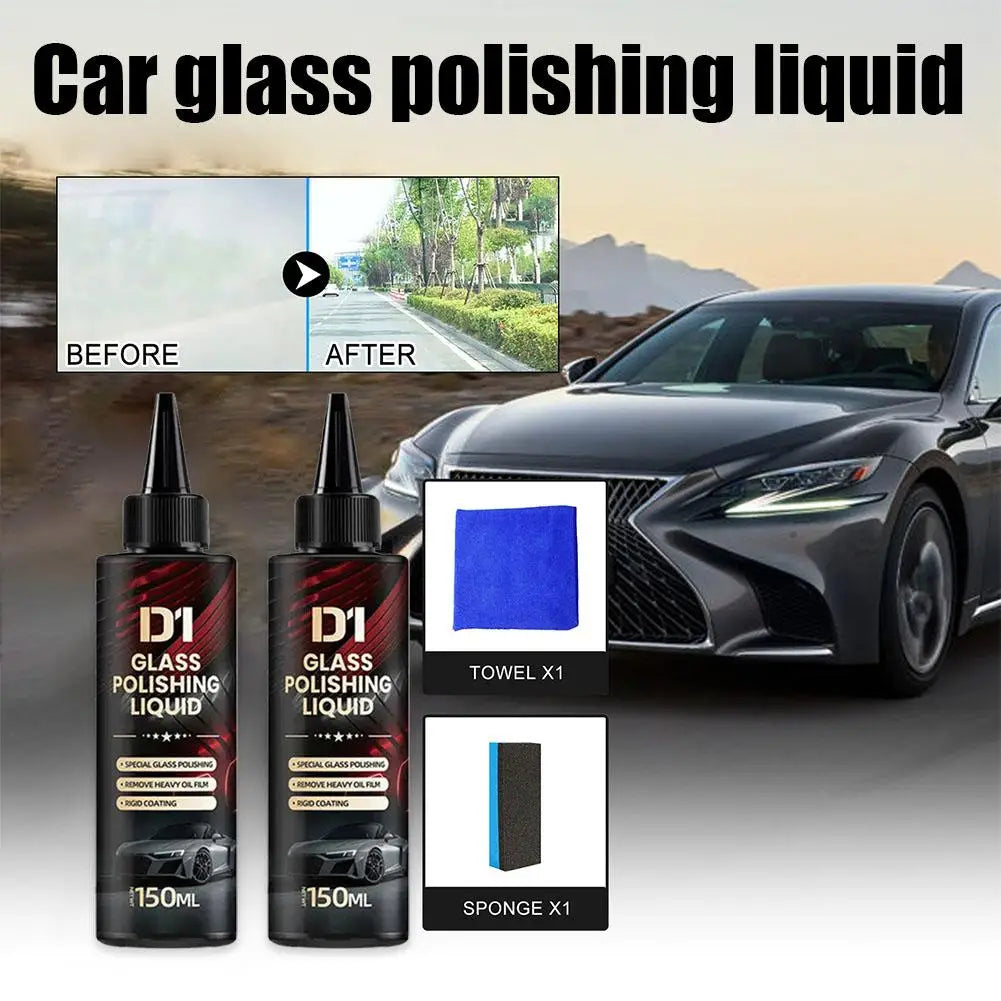 CAR Glass Polishing Paste High Gloss Oil Film Remover for Auto Windshield Home Windows Safe Formula Long Lasting Shine Cleaner Qme