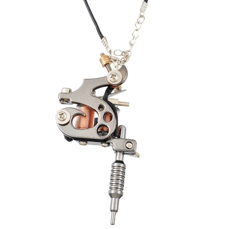 Men Charm Tattoo Machine Stainless Steel Jewelry Necklaces With Pendant Male Women Punk Hip Hop Accessories Gifts Wholesale Qme