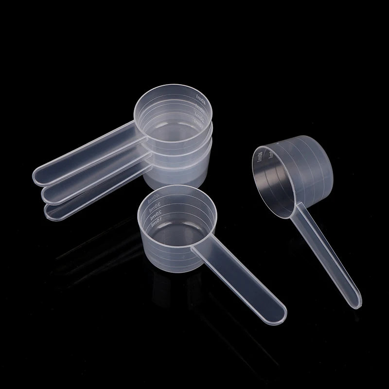 Flat Bottom Graduated Measuring Spoon Scale Transparent Plastic Qme