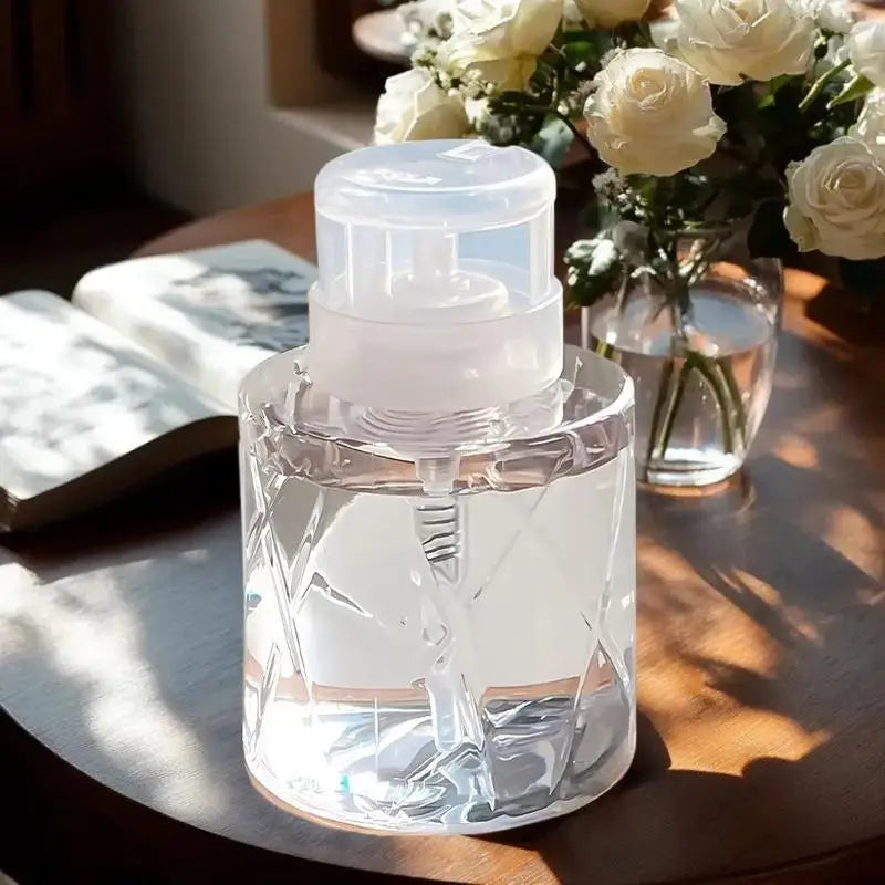 Refillable Lockable Pump Dispenser Empty Press Bottle Nail Cleaner Qme