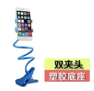 360 Clip Mobile Phone Holder Stand Portable Flexible Lazy Bed Desktop Bracket Smartphones Desk Bed Mount Stand Base Support Qme Blue