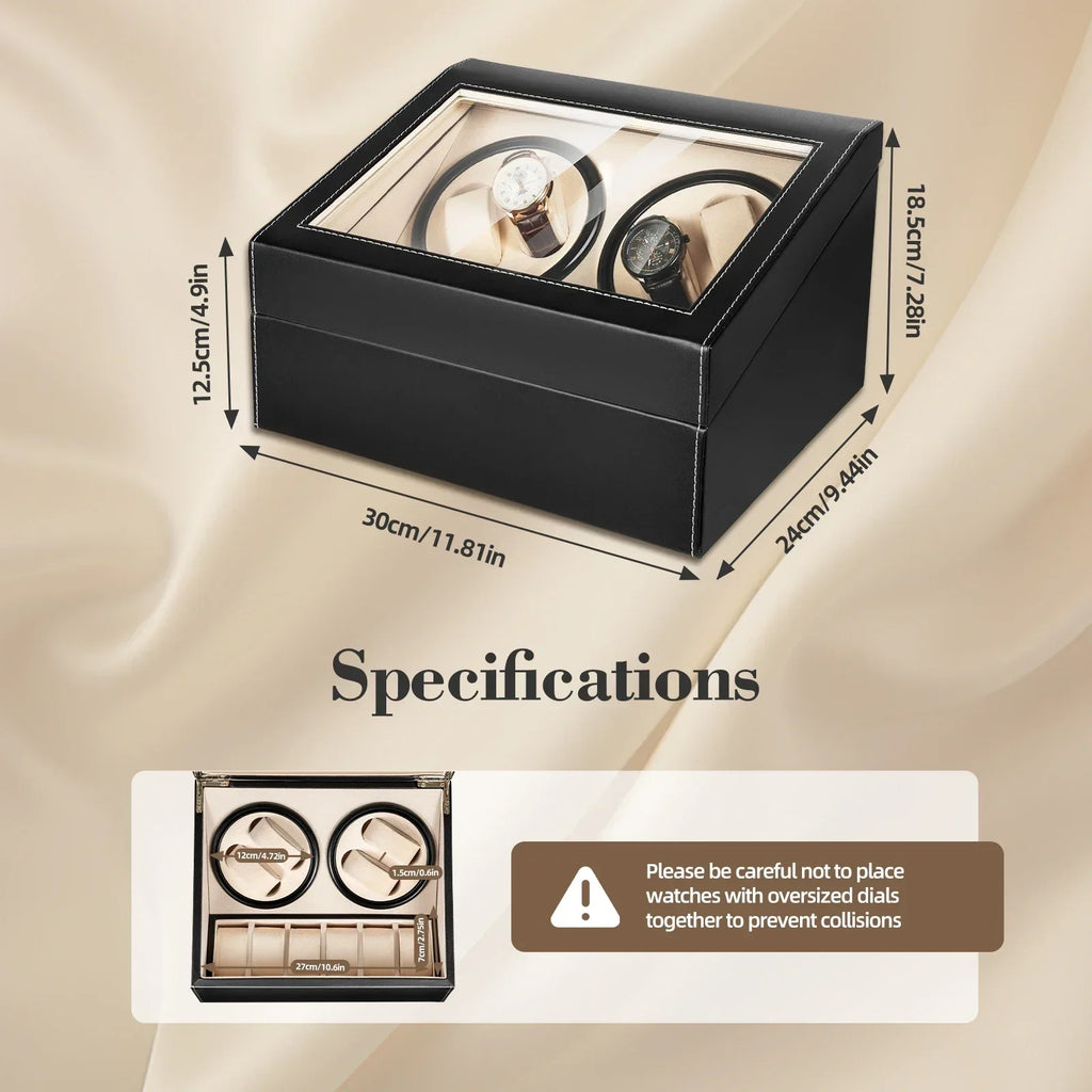 4+6 Watch Winder Automatic Watches Shaker PU Leather Mechanical Watch Box Watch Jewelry Display Box Storage Case Qme