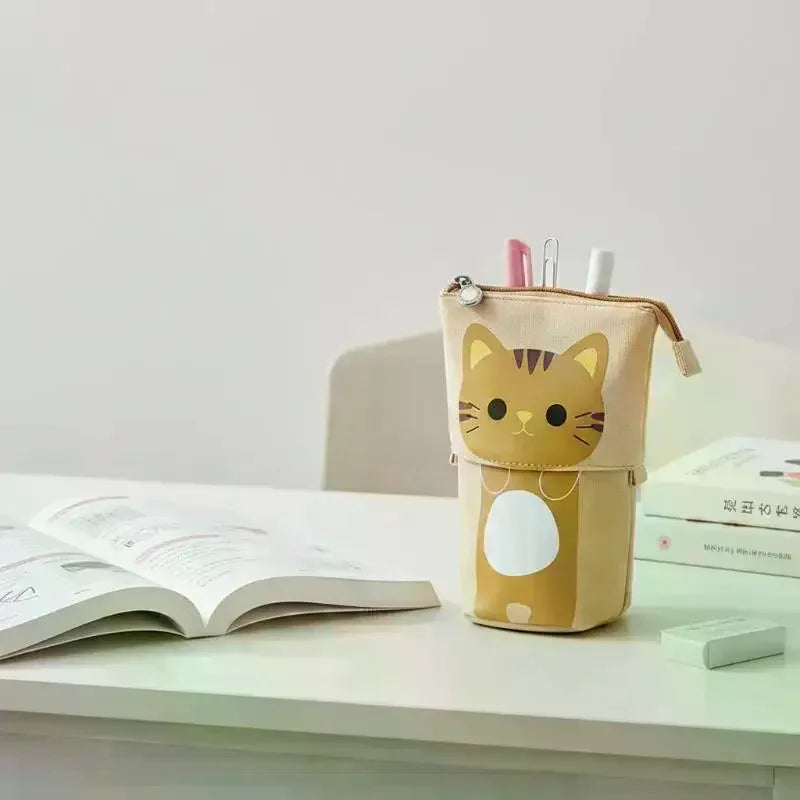 Retractable Pencil Case Kawaii DIY Printed Pen Large Capacity Holder Qme