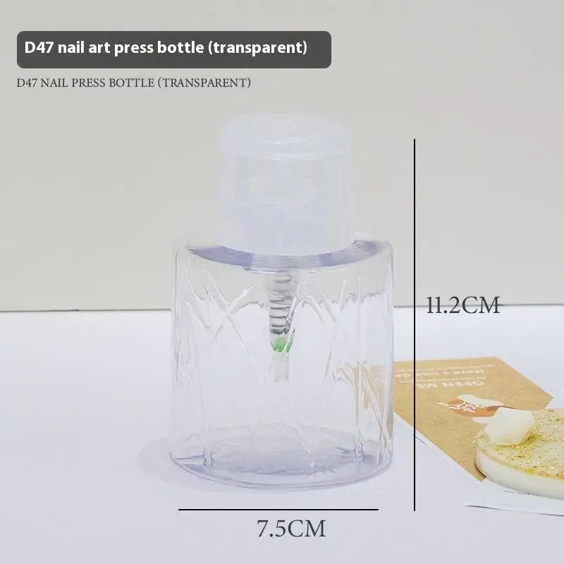 Refillable Lockable Pump Dispenser Empty Press Bottle Nail Cleaner Qme Transparent
