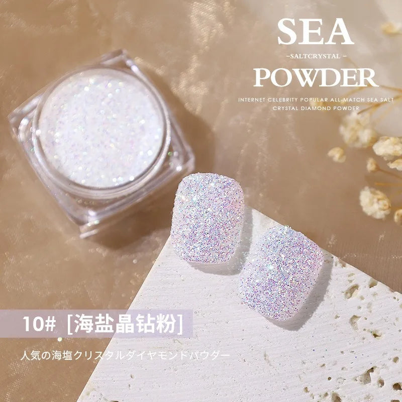 Aurora Sea Salt Crystal Diamond Nail Glitter 12 Colors Super Shiny Sugar Powder Nail Art Decoration Qme 10