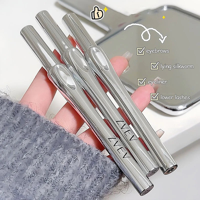 Ultra-fine 2 Point Eyebrow Pencil Liquid Wild Eyebrow Tattoo Easy To Grip Pen Waterproof 2 Fork Silkworm Brow Pen Eyes Makeup Qme