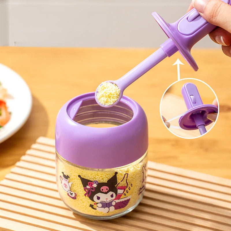 Hello Kitty Kuromi Expandable Seasoning Jars Kitchen & Home Airtight, Moisture-Proof Set Salt-Control Seasoning Portion Bottle Qme