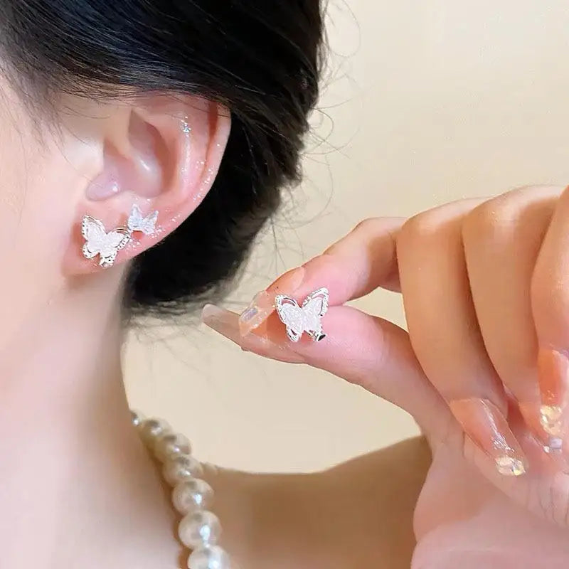 7 Pairs New Y2K Cute Butterfly Star Pearl Stud Earring For Women Exquisite Mini Earrings EMO Jewelry Gift Wholesale Direct Sale Qme