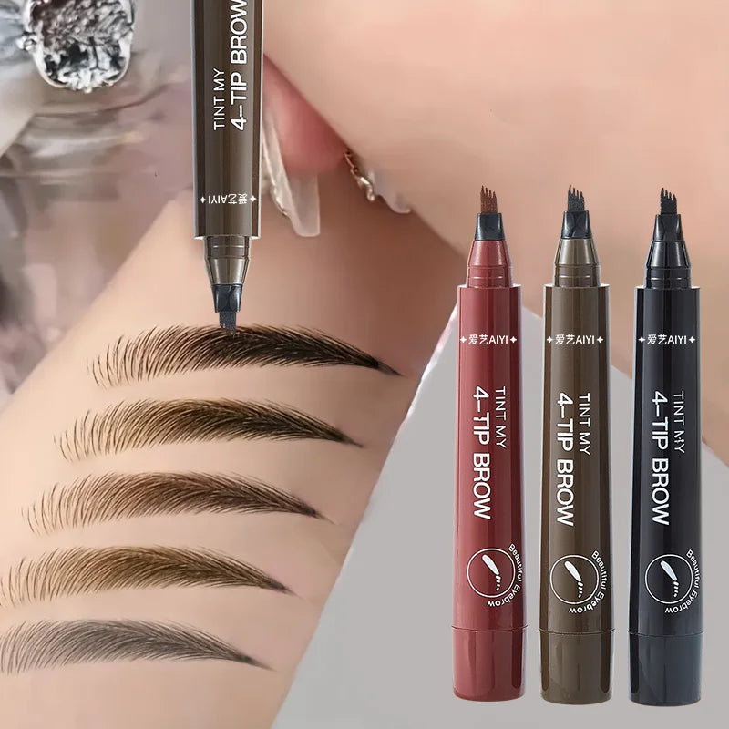 AIYI 4-Prong Eyebrow Pencil Waterproof Microblading Long Lasting Qme