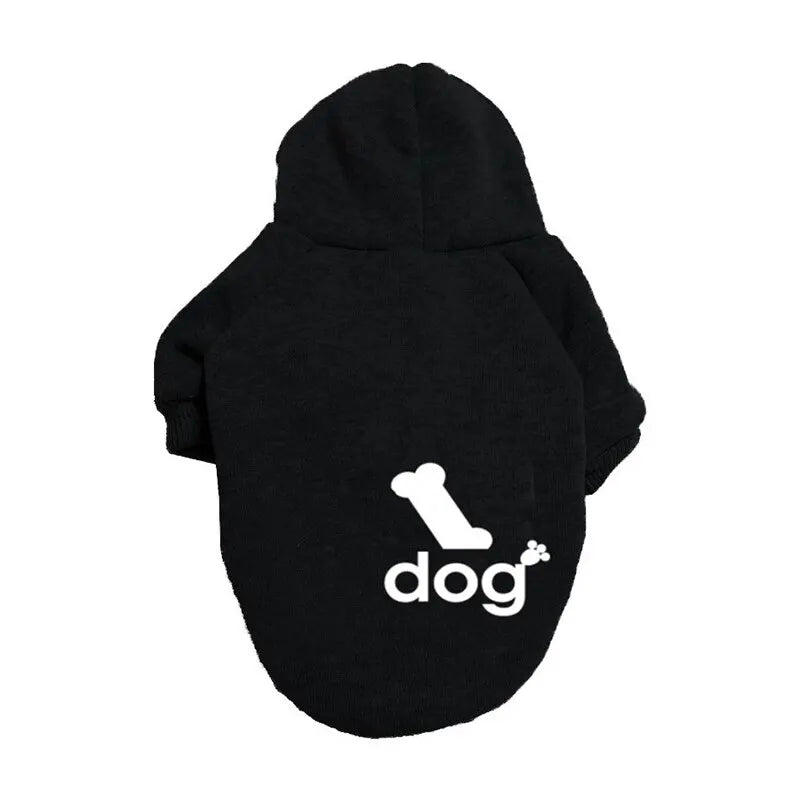 Trendy Bone Letter Print Pattern Designer Pet Cat Clothing Autumn And Winter Thickened Warm Hooded Dog Sweater Fashion Clothes Qme