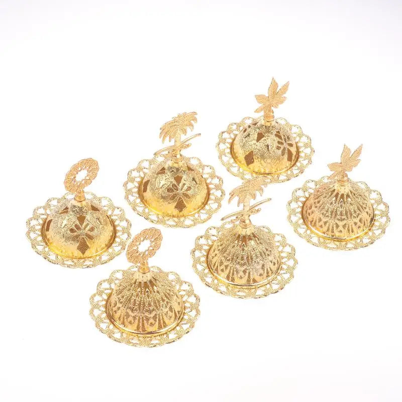 Home Hotel Incense Holder Yoga Ornaments Burner Hollow Golden Tower Qme