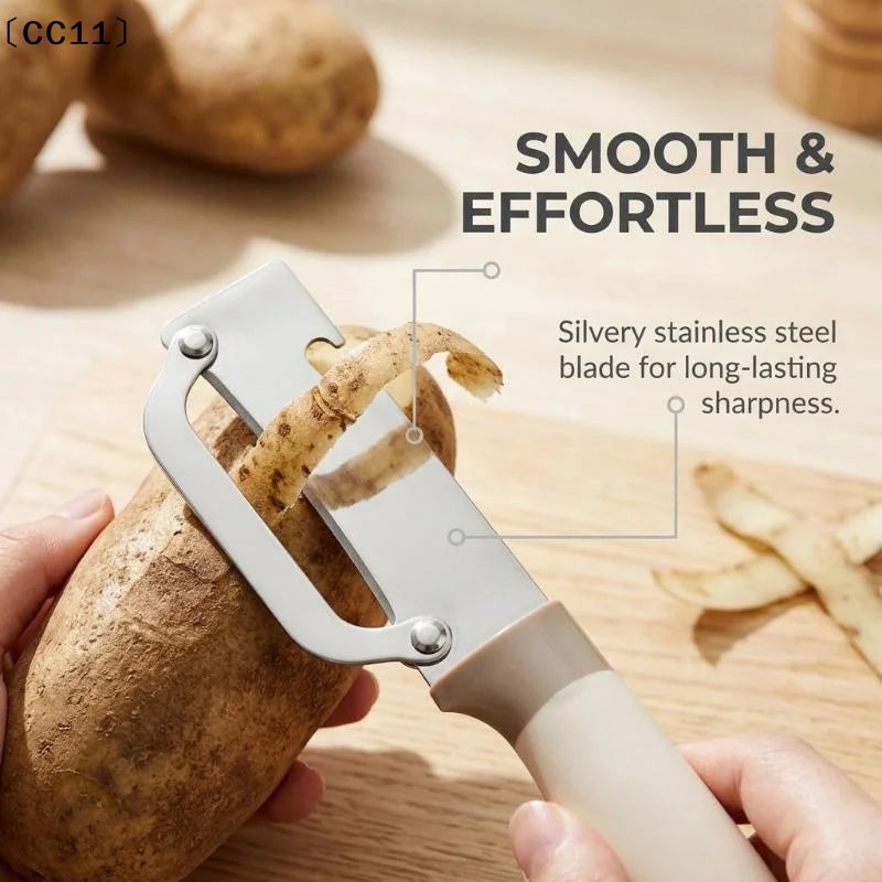 1 Stainless Steel Flat Edge Peeler Fruits Vegetables Kitchen Qme