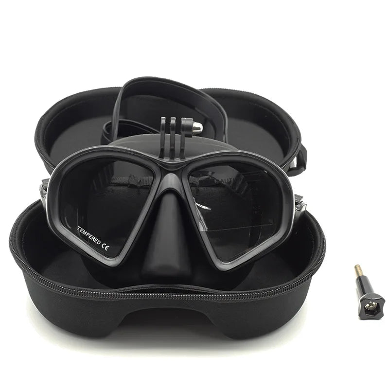 Professional Low-volume Snorkeling Mask Dive Adult Diving Equipment Qme With camera tripod 1 L/XL