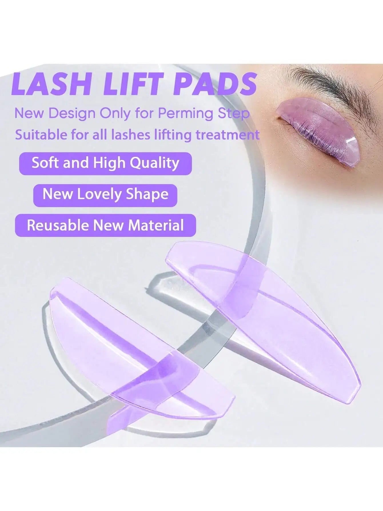 1 Pair Softening Lash Lift Pads Reusable Eye Patches Ultra-thin Good Qme