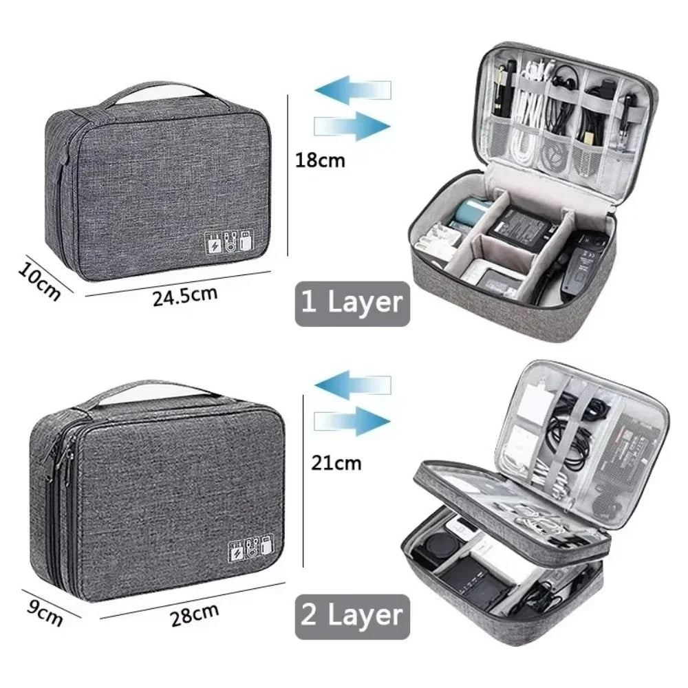 Travel Portable Digital Storage Bag USB Gadget Waterproof Cable Organizer Pouch Electronics Devices Accessories Pack Storage Bag Qme
