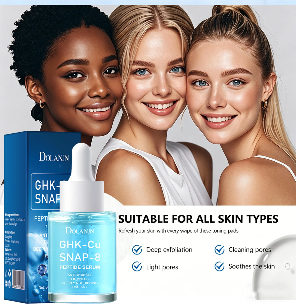 30ml GHK Cu Peptide Powerful Anti Wrinkle Essence - Refreshing Concentrated Liquid Brightening Skin and Moisturizing Qme
