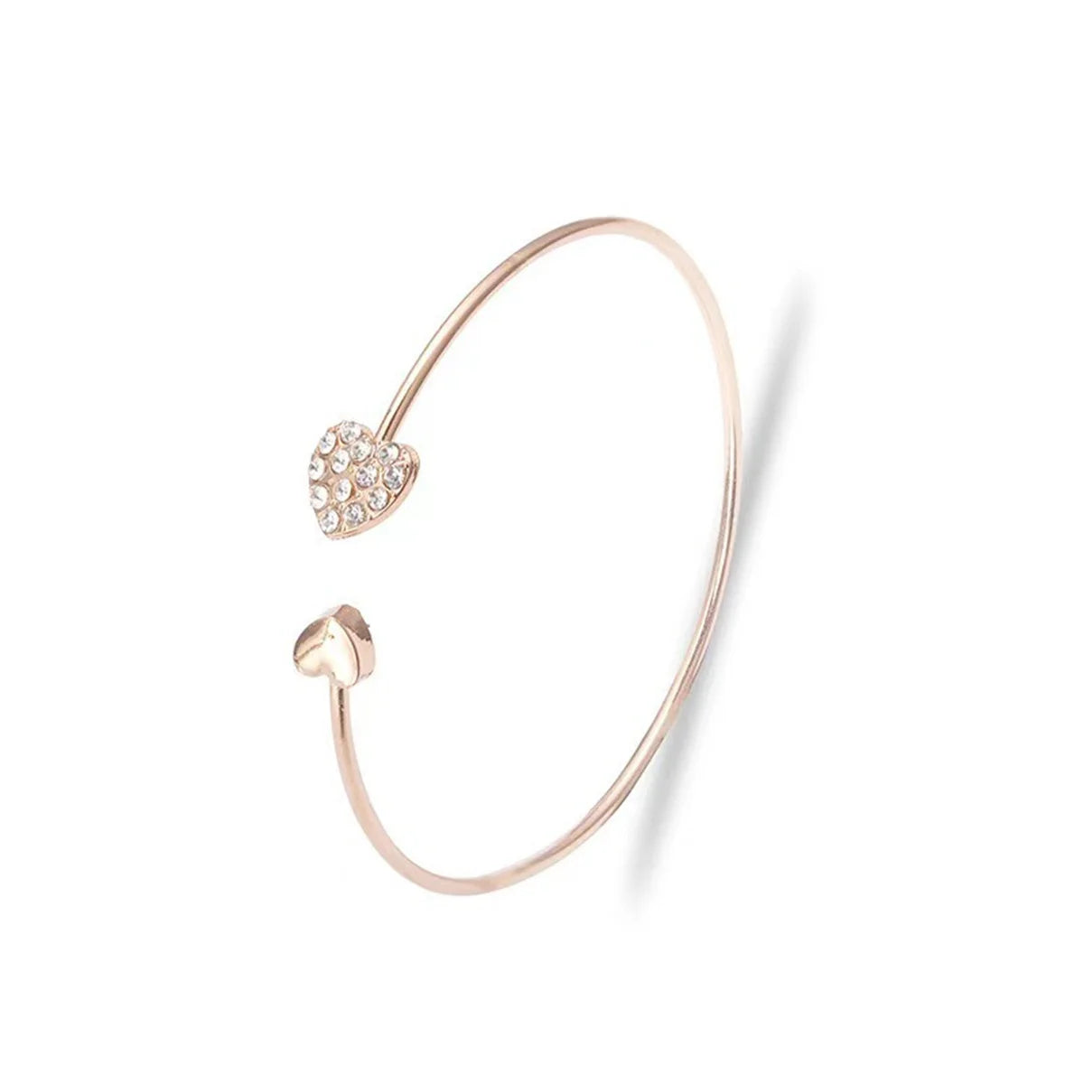 Cute Charm Bracelet Bangles Bijoux Fashion Love With Heart-Shaped Crystal Bracelet Double Opening Accessories Wholesales Qme 2