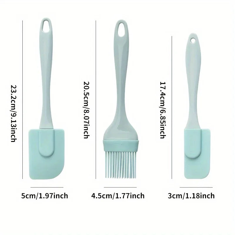 3pcs, Silicone Baking Spatulas, Butter Spatulas, Cream Spreader Spatulas, Oil Brush For Baking Cooking Grill, Kitchen Oil Brush Qme