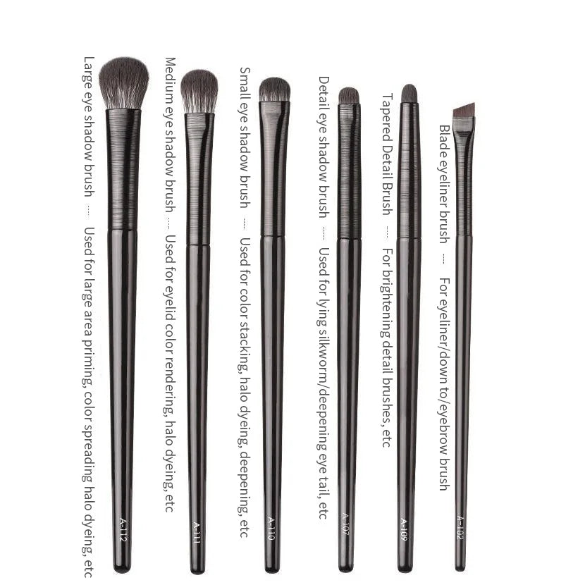 Natural Eye Makeup Brushes Eyeshadow Brush Eyebrow Contour Eyeliner Qme 6PCS China Mainland