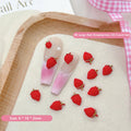 Sweet Strawberry Nail Charms 3D Resin Cartoon Fruits Rhinestones Qme A8