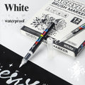 12Pcs Black/White Premium Highlight Acrylic Marker Pen, Quickly Dry, Waterproof, for Art Drawing DIY Crafts Making Art Supplies Qme 12 white