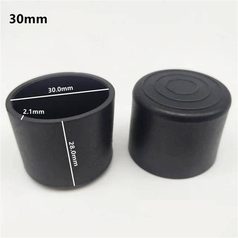 16Pcs Silicone Table Chair Leg Tips Caps Black/Transparent Non-slip Floor Protector Furniture Bottom Reduce Noise End Covers Qme Black-30mm 16Pcs