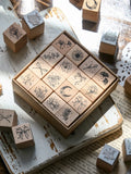 Forest Style Floral & Plant Wooden Stamp Set 16PCS/Box, Decor for Junk Journals, Greeting Cards & Envelopes Qme 1box